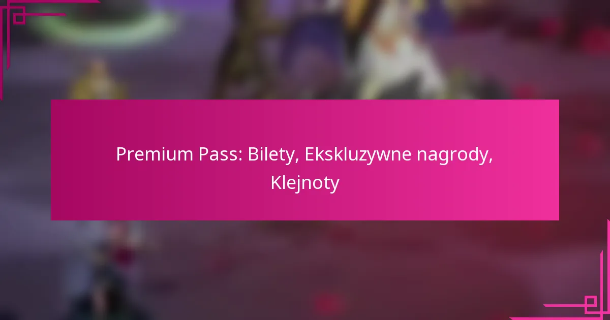 Premium Pass: Bilety, Ekskluzywne nagrody, Klejnoty